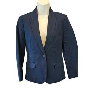J.crew suiting womens one button navy blazer suit jacket sz 2 EUC proffesional